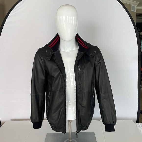 Hugo Boss Mens Leather Jacket - Picture 8 of 14